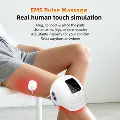 Smart Knee Massager Red Light Vibration Warm Compress EMS Pulse and Airbag Pressure
